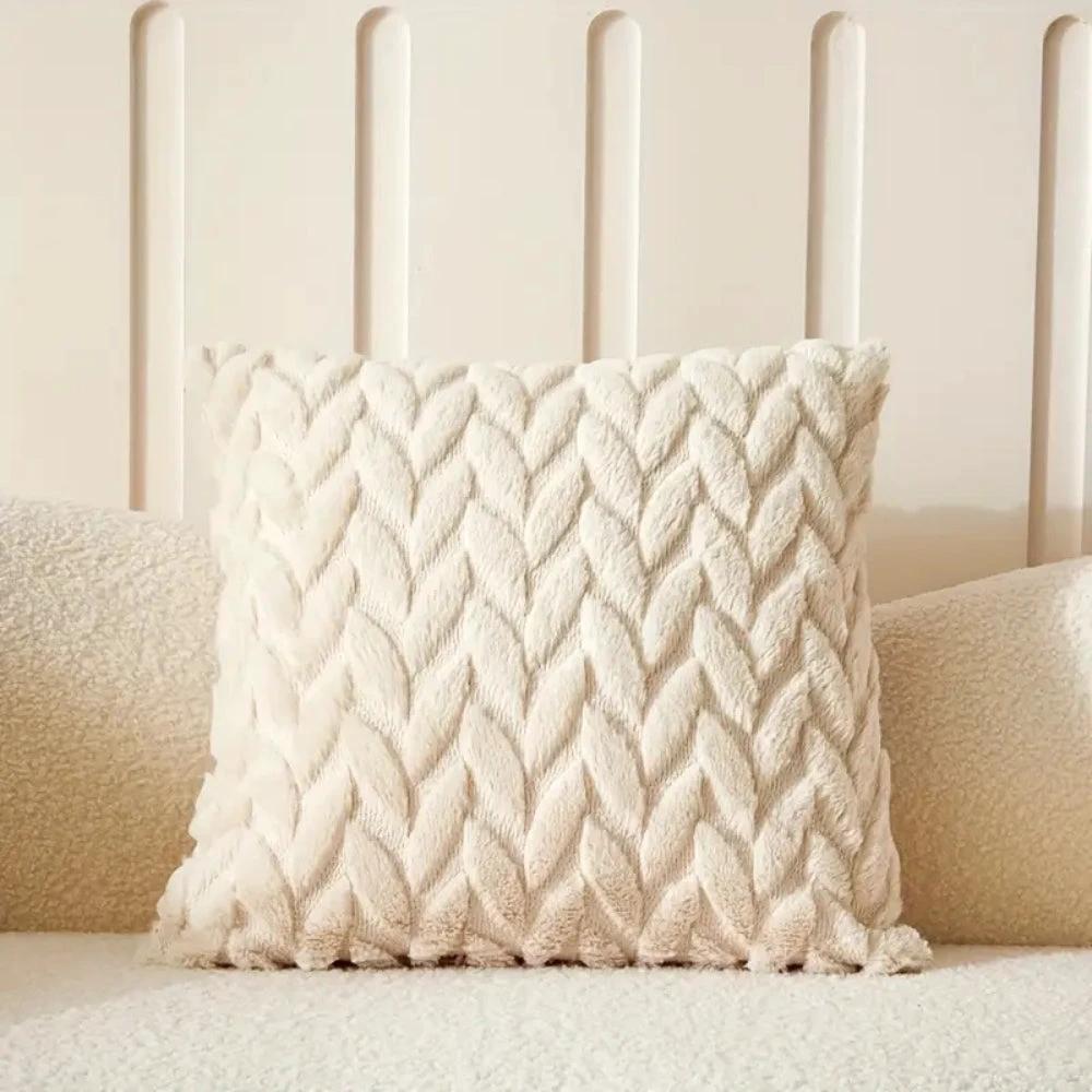 Geo Leaves Embroidered Cushion Cover by Casa & Beyond