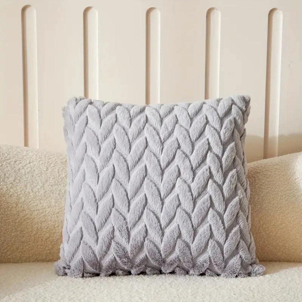 Geo Leaves Embroidered Cushion Cover by Casa & Beyond