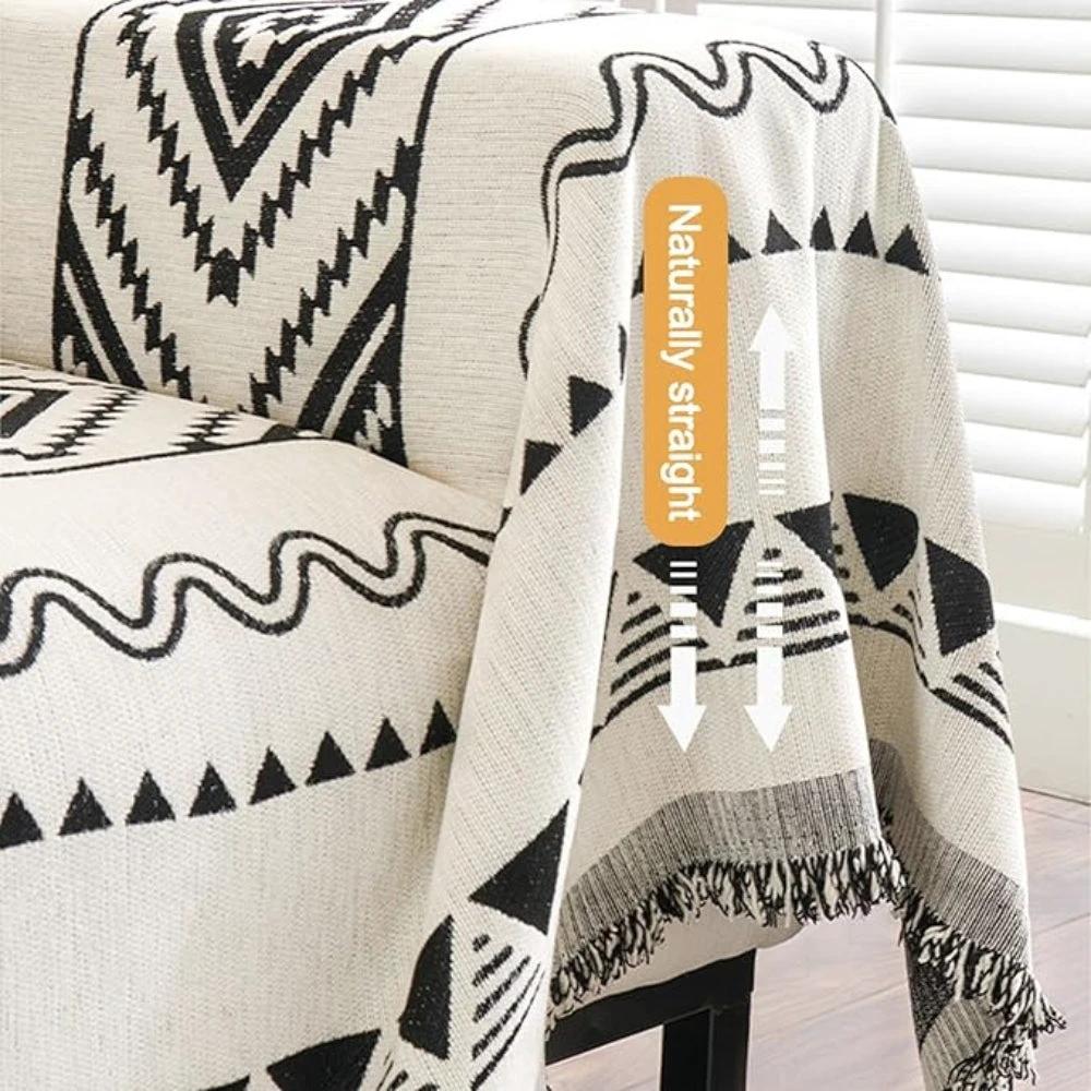 Geometric Boho Sofa Cover Throw by Casa & Beyond