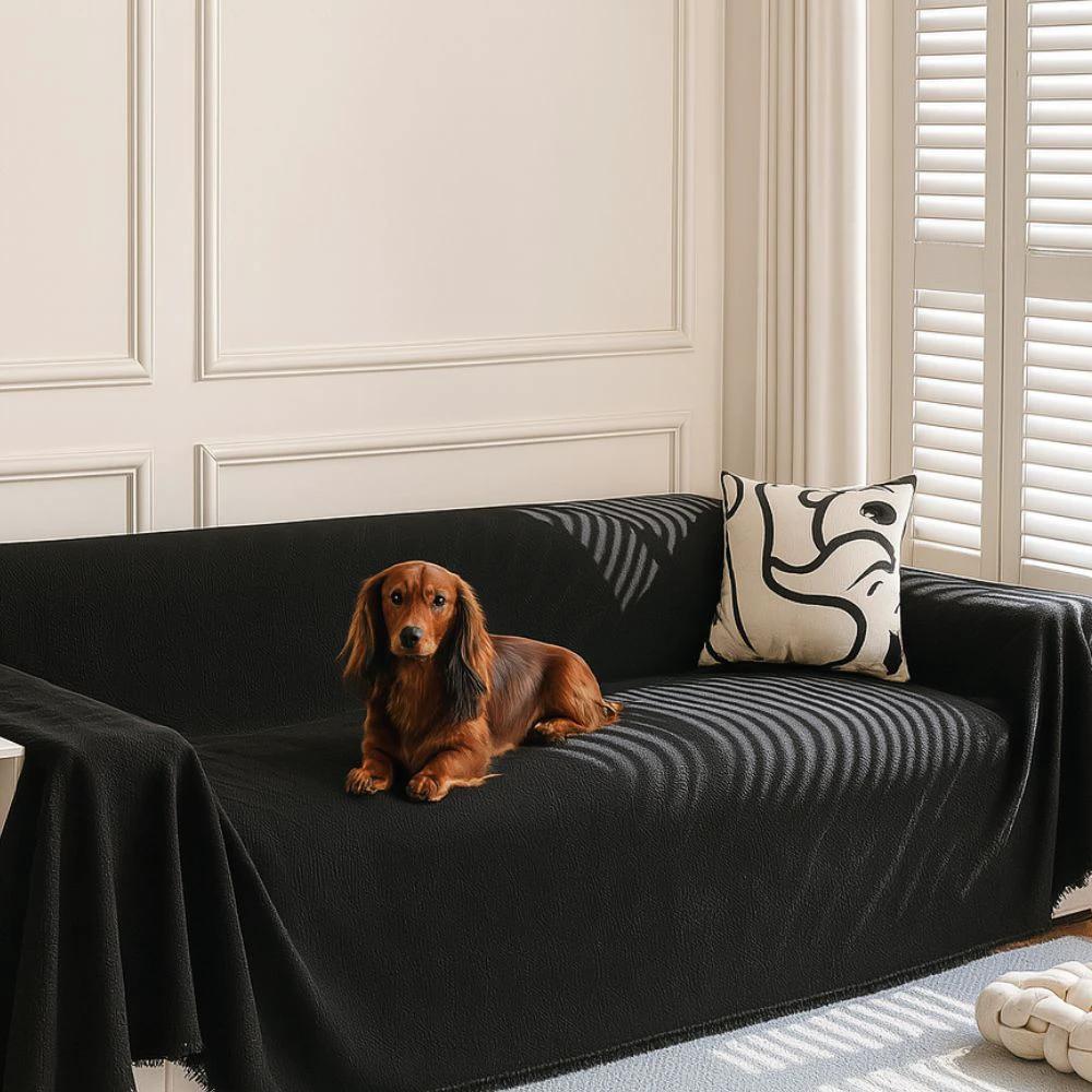 Diamond Grid Chenille Sofa Cover by Casa & Beyond