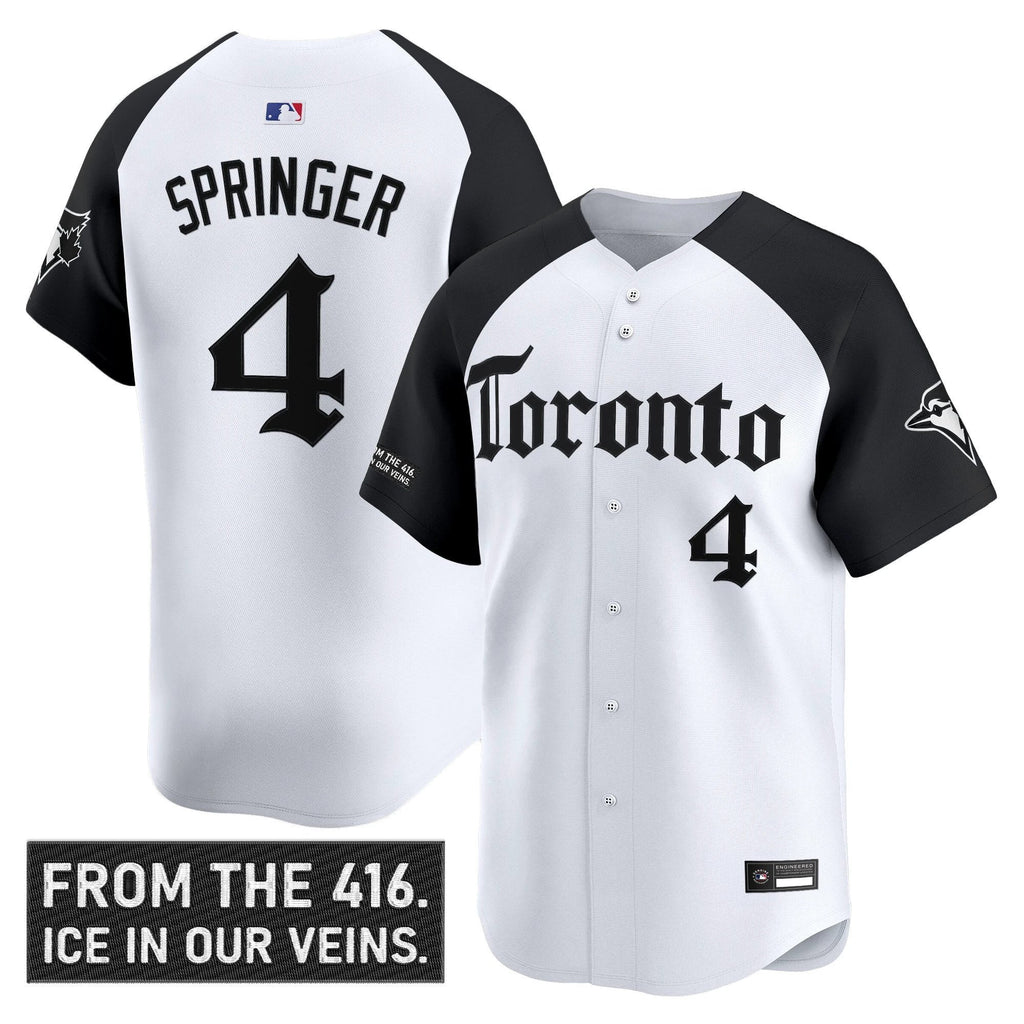 George Springer Jersey #4 Toronto Blue Jays Gothic North Edition Alternate by My Store