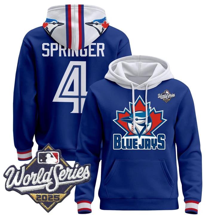 George Springer Hoodie #4 Toronto Blue Jays 2025 World Series Pullover Stitched by Hoodie Pullover