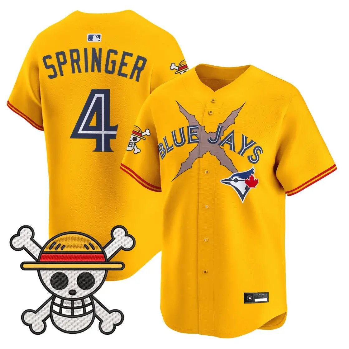 George Springer Jersey #4 Blue Jays One Piece Premier Limited Stitched by My Store
