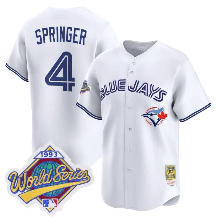 George Springer Jersey #4 Toronto Blue Jays 1993 World Series Throwback by My Store