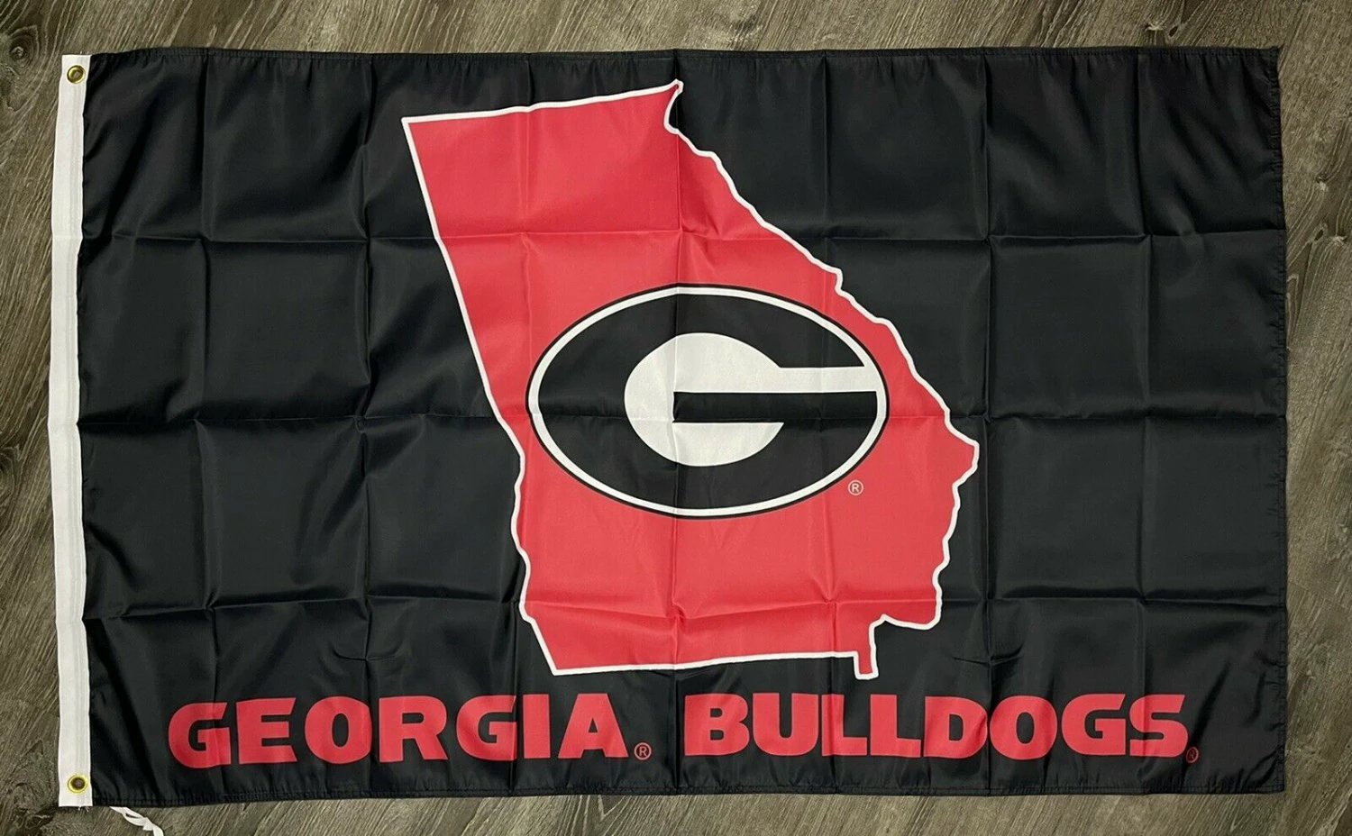 Georgia Bulldogs Flag 3x5 ft Sports Black Banner Man-Cave Garage by flagsjustdoit