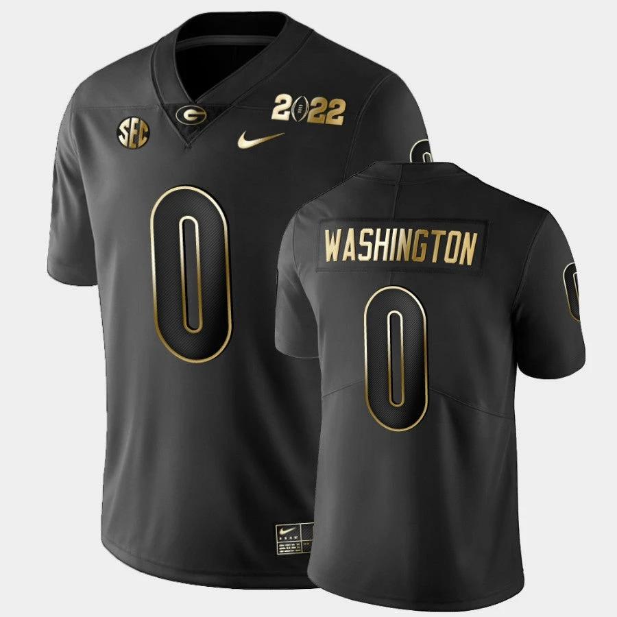 Georgia Bulldogs #0 Darnell Washington Black 2021 National Champions Golden Jersey by My Store