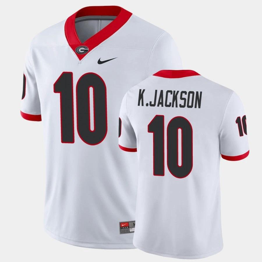 Georgia Bulldogs #10 Kearis Jackson White Game College Football Jersey by My Store