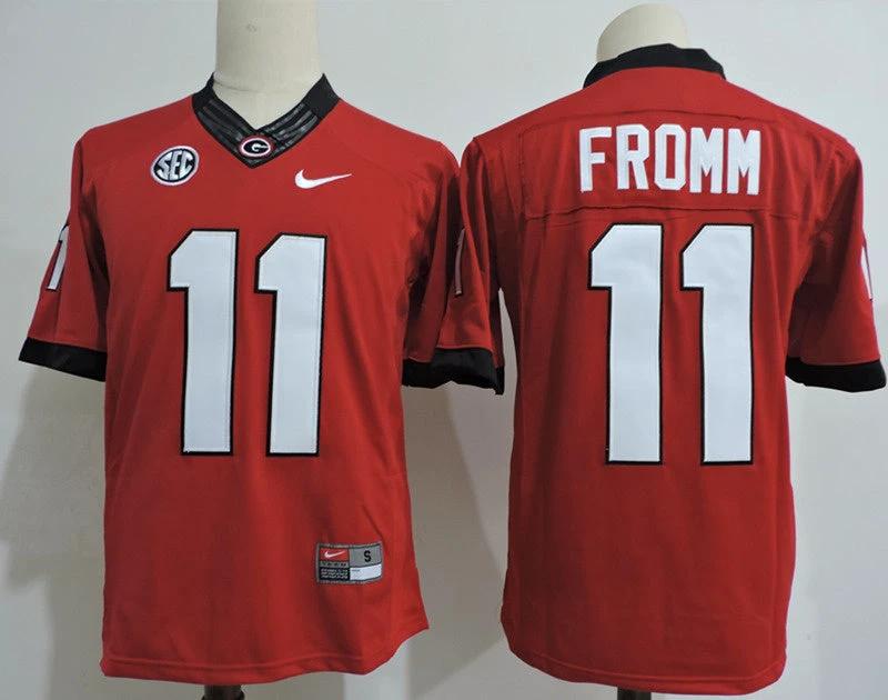 Georgia Bulldogs #11 Jake Fromm College Football Jersey Red by My Store