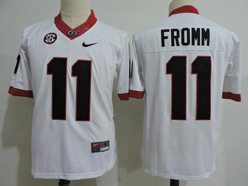 Georgia Bulldogs #11 Jake Fromm College Football Jersey White by My Store