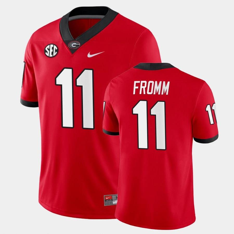 Georgia Bulldogs #11 Jake Fromm Red College Football Home Game Jersey by My Store