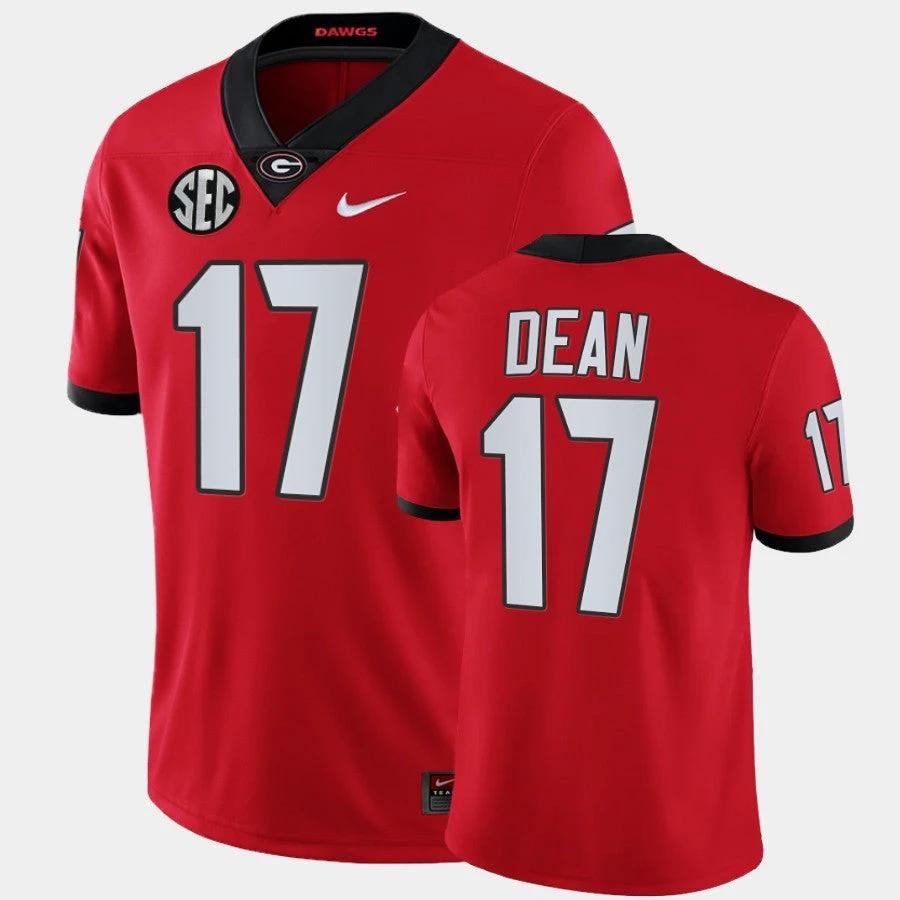 Georgia Bulldogs #17 Nakobe Dean Red College Football Game Jersey by My Store