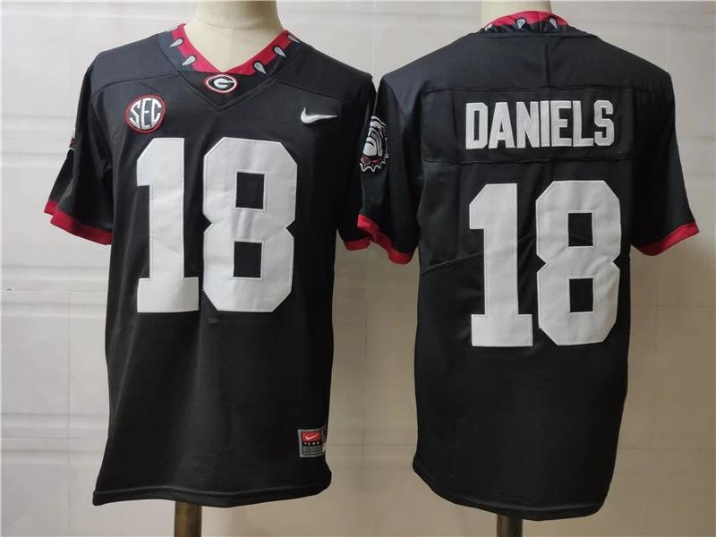Georgia Bulldogs #18 Daniels College Football Jersey Black by My Store