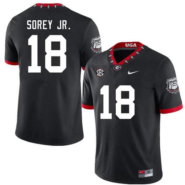 Georgia Bulldogs #18 Xavian Sorey Jr. Game College Football Jersey Black by My Store
