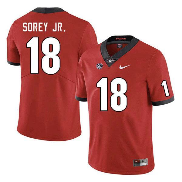 Georgia Bulldogs #18 Xavian Sorey Jr. Game College Football Jersey Red by My Store