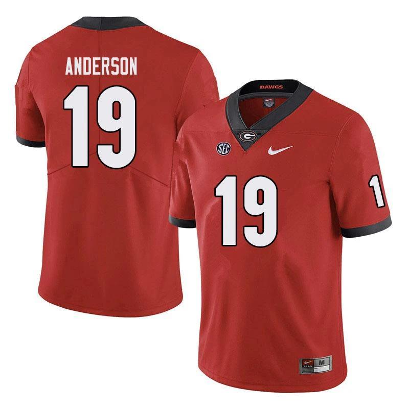 Georgia Bulldogs #19 Adam Anderson Game College Football Jersey Red by My Store
