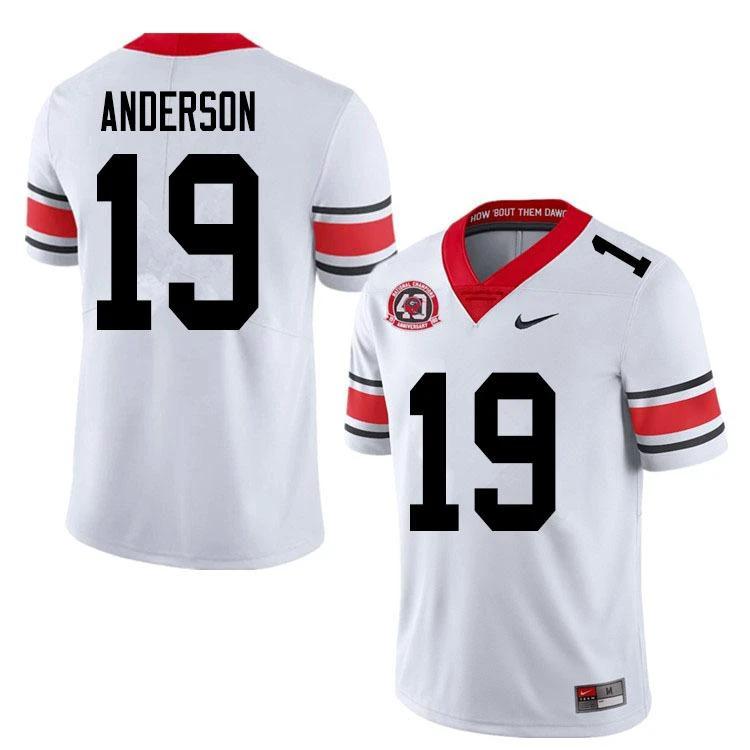 Georgia Bulldogs #19 Adam Anderson Game College Football Jersey White by My Store
