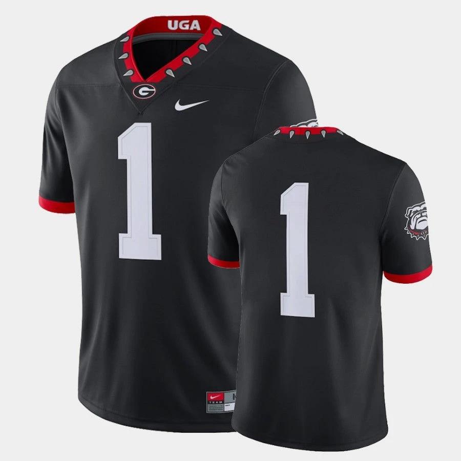 Georgia Bulldogs #1 Black 100th Anniversary College Football Alternate Game Jersey by My Store