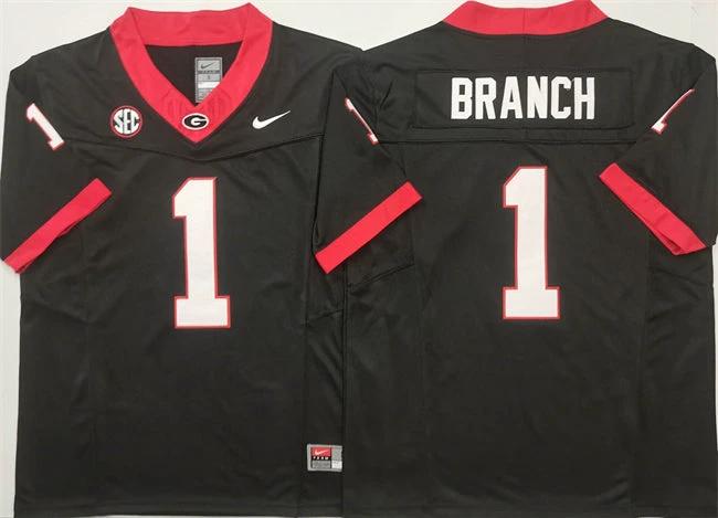 Georgia Bulldogs #1 Zachariah Branch Black F.U.S.E. Stitched Jersey by My Store NCAA Football Jerseys