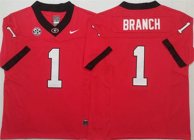 Georgia Bulldogs #1 Zachariah Branch Red 2025 F.U.S.E. Stitched Jersey by My Store NCAA Football Jerseys