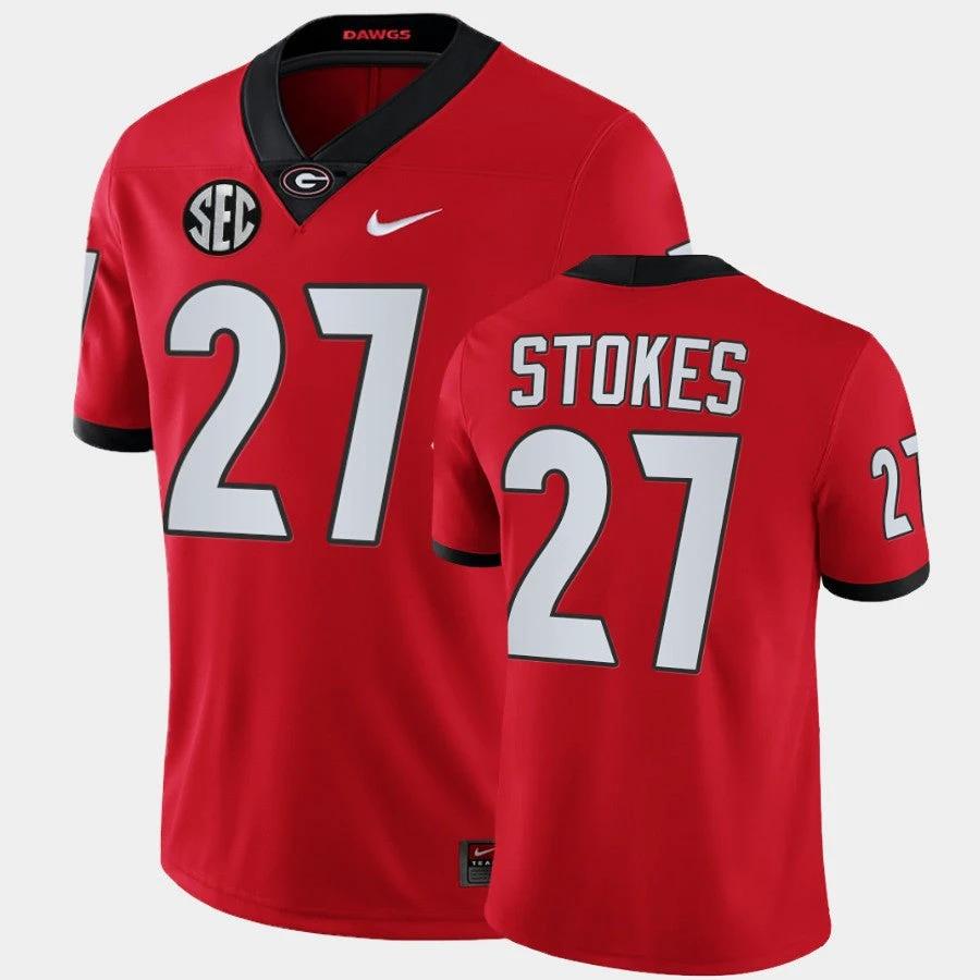 Georgia Bulldogs #27 Eric Stokes Red College Football Alumni Jersey by My Store