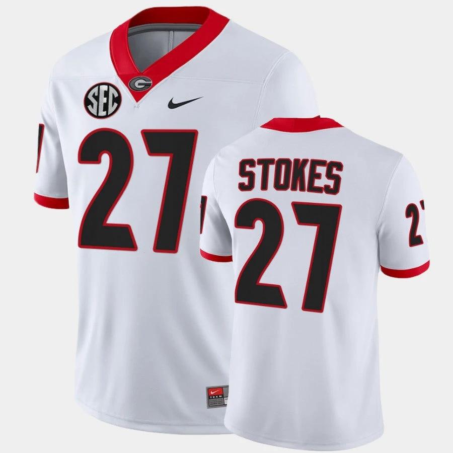 Georgia Bulldogs #27 Eric Stokes White College Football Alumni Jersey by My Store