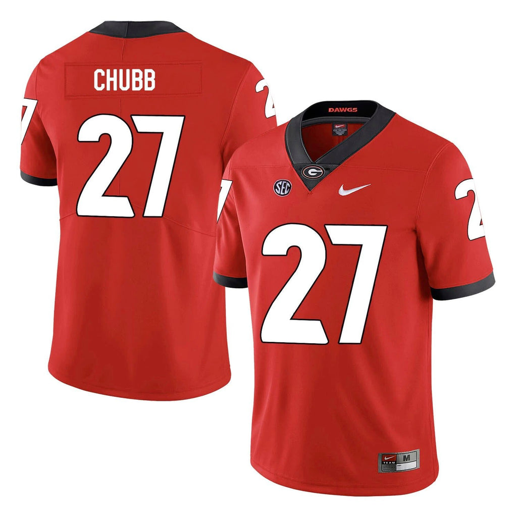 Georgia Bulldogs #27 Nick Chubb College Football Jersey Red by My Store