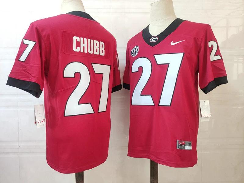 Georgia Bulldogs #27 Nick Chubb NCAA Football Jersey Red by My Store