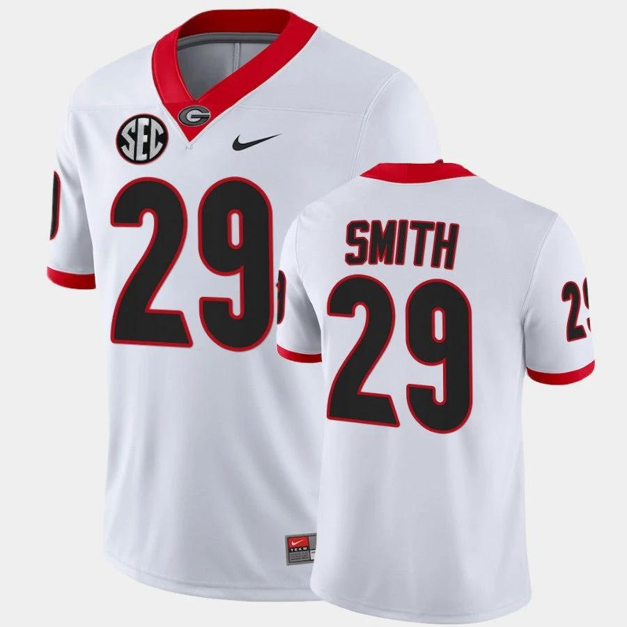 Georgia Bulldogs #29 Christopher Smith White College Football Game Jersey by My Store