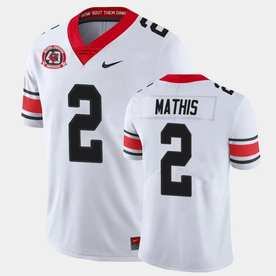Georgia Bulldogs #2 DWan Mathis White College Football 40th Anniversary Alternate Jersey by My Store