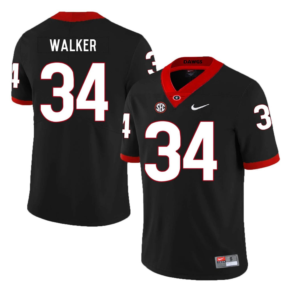 Georgia Bulldogs #34 Herchel Walker College Football Jersey Black by My Store