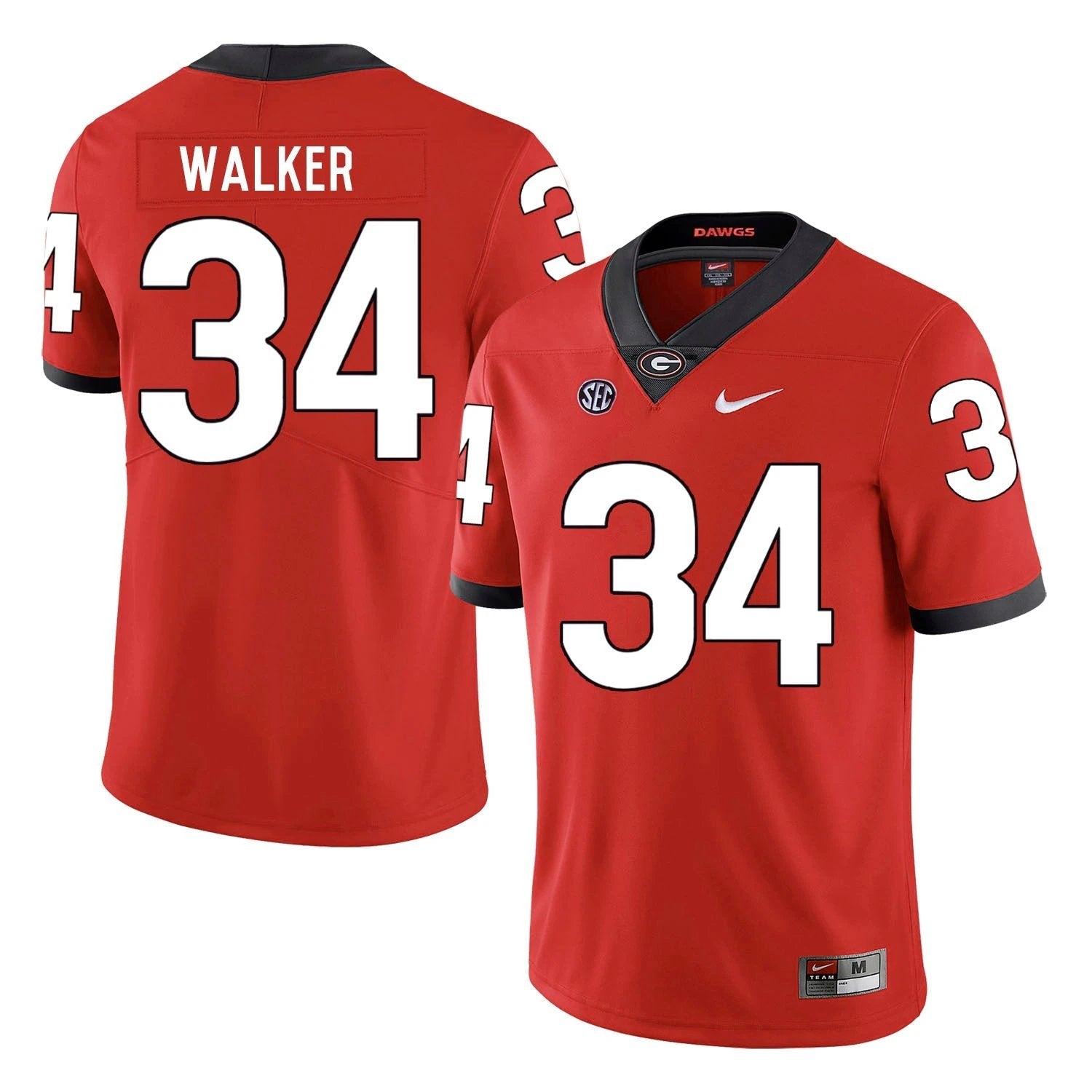Georgia Bulldogs #34 Herchel Walker College Football Jersey Red by My Store