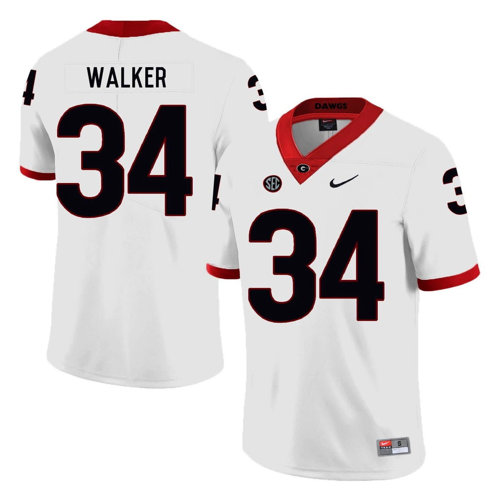 Georgia Bulldogs #34 Herchel Walker College Football Jersey White by My Store