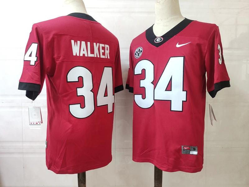 Georgia Bulldogs #34 Herchel Walker NCAA Football Jersey Red by My Store