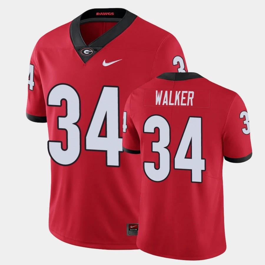Georgia Bulldogs #34 Herchel Walker Red Limited Jersey by My Store