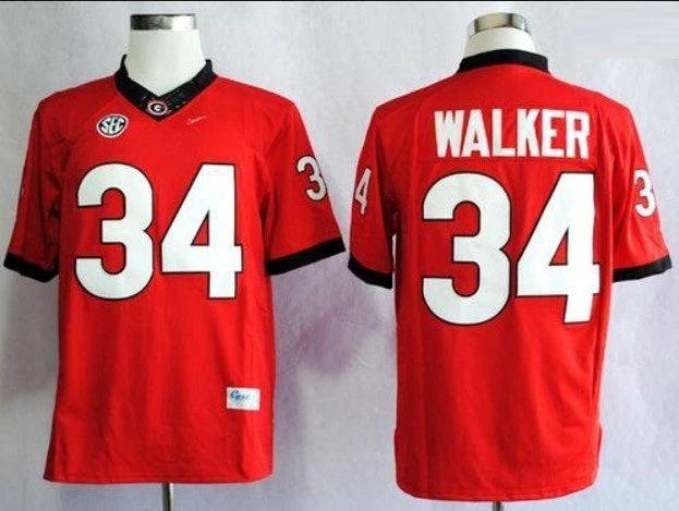 Georgia Bulldogs #34 Herschel Walker Red SEC Patch Limited Stitched Jersey by My Store