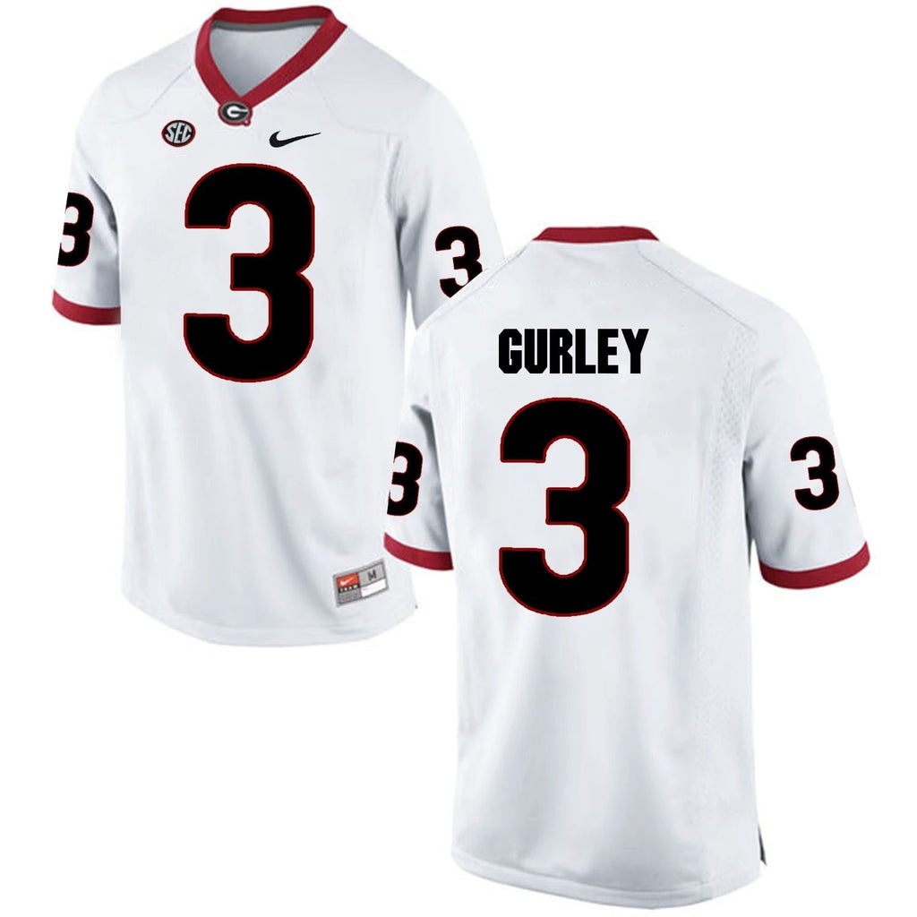 Georgia Bulldogs #3 Todd Gurley II College Football Jersey White SEC Patch by My Store