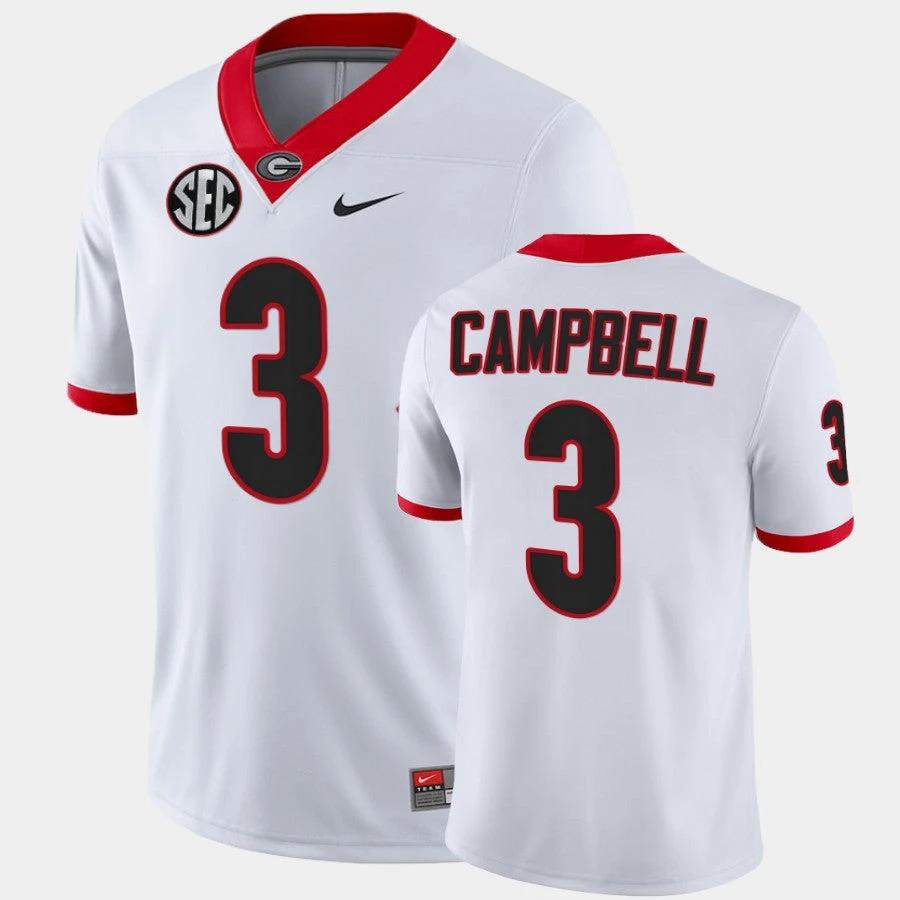 Georgia Bulldogs #3 Tyson Campbell White College Football Alumni Jersey by My Store