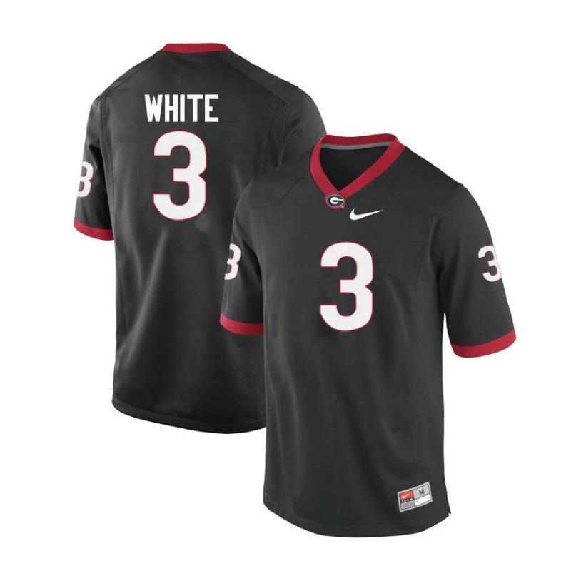 Georgia Bulldogs #3 Zamir White College Football Jersey Black by My Store