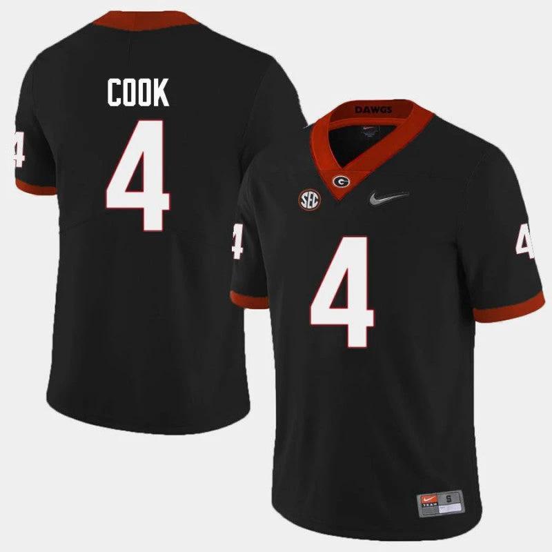 Georgia Bulldogs #4 James Cook III College Football Jersey Black by My Store