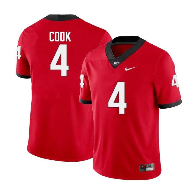 Georgia Bulldogs #4 James Cook III College Football Jersey Limited Red by My Store