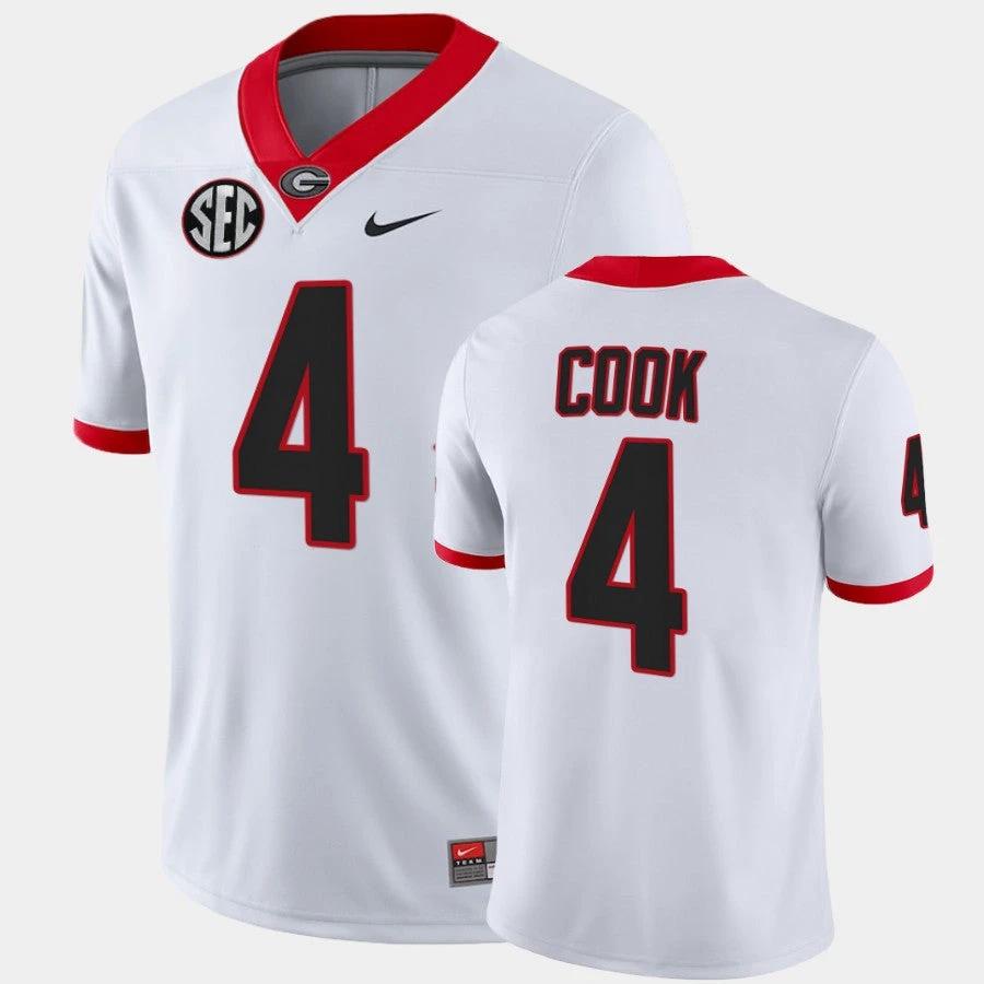 Georgia Bulldogs #4 James Cook White College Football Game Jersey by My Store