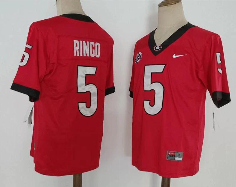 Georgia Bulldogs #5 Ringo NCAA Football Jersey Red New by My Store