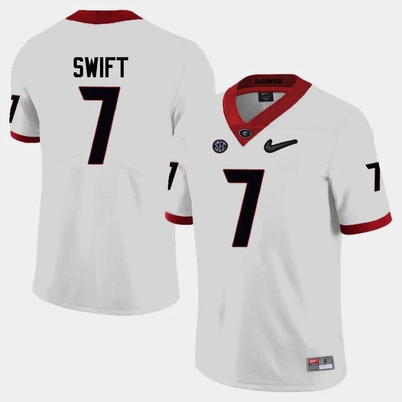 Georgia Bulldogs #7 DAndre Swift College Football Jersey Limited White by My Store