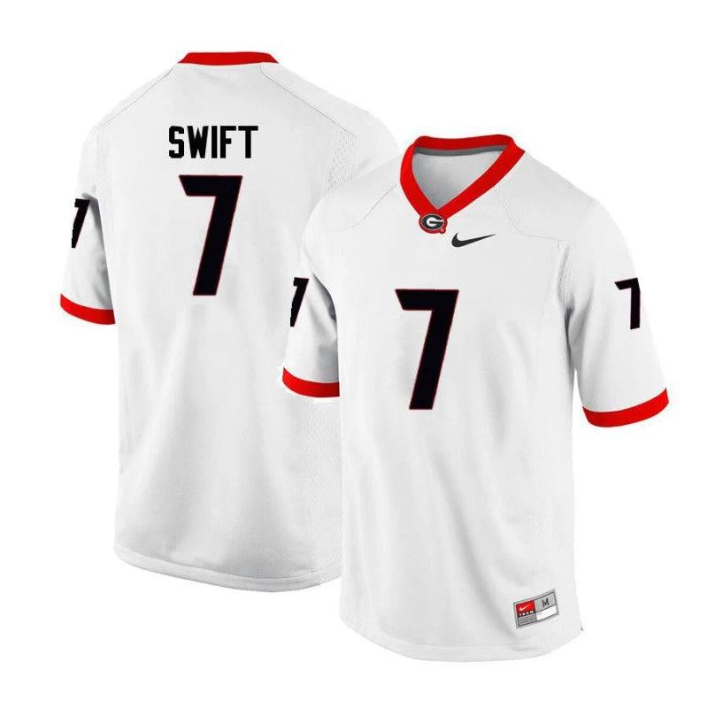 Georgia Bulldogs #7 DAndre Swift College Football Jersey White by My Store