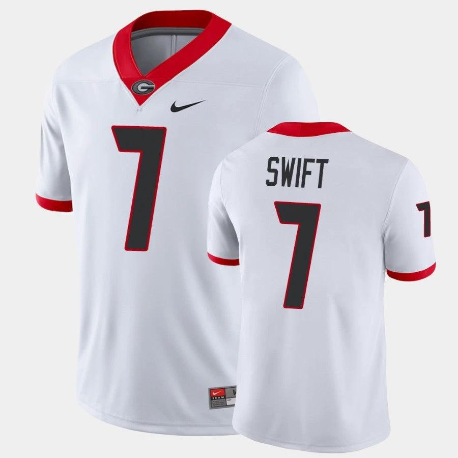 Georgia Bulldogs #7 DAndre Swift White Game College Football Jersey by My Store