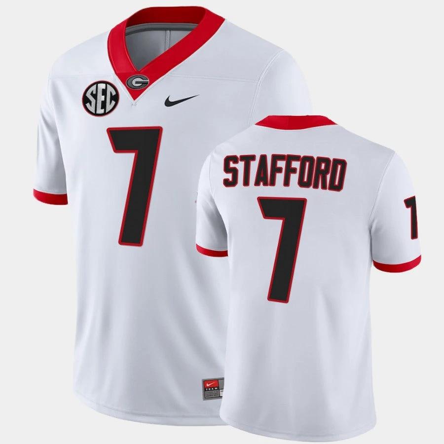 Georgia Bulldogs #7 Matthew Stafford White College Football Alumni Jersey by My Store
