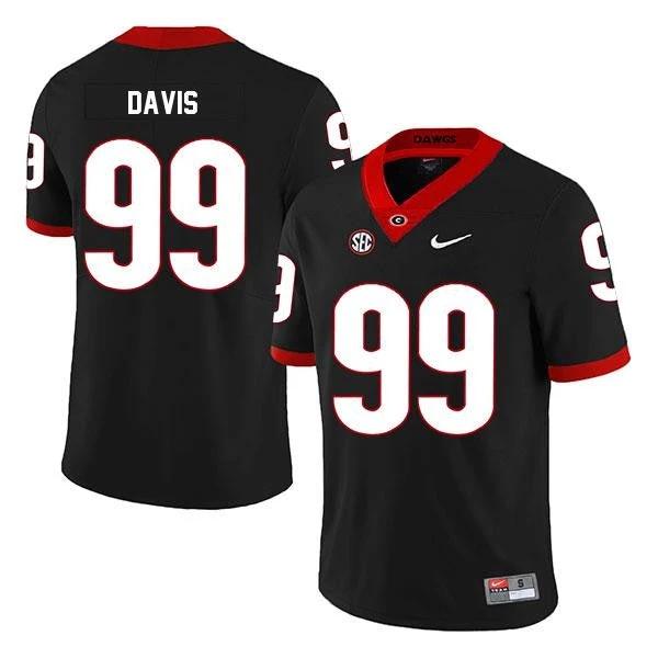 Georgia Bulldogs #99 Jordan Davis Jersey Black College Football NCAA by My Store