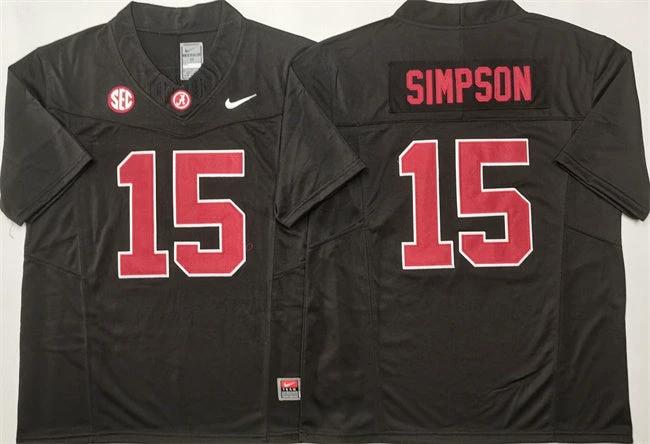 Georgia Bulldogs #15 Ty Simpson Jersey F.U.S.E. Football Stitched by My Store NCAA Football Jerseys