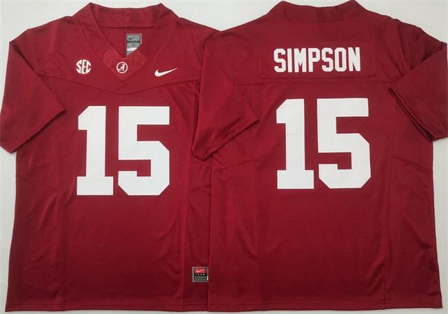 Georgia Bulldogs #15 Ty Simpson Jersey F.U.S.E. Football Stitched by My Store NCAA Football Jerseys