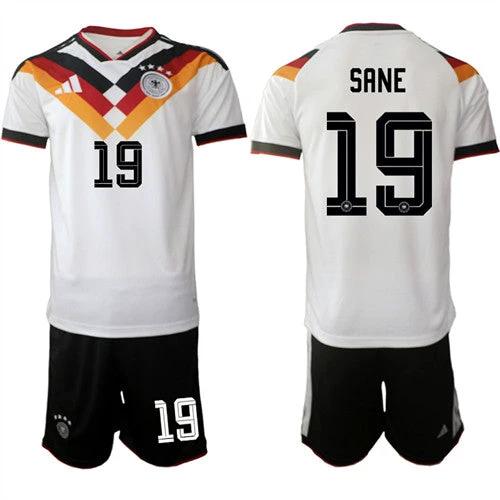 Germany #19 SANE Jerseys National Team x World Cup 2026 Home White On Field Soccer by Soccer Jersey